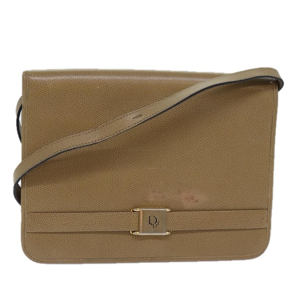 Christian Dior Shoulder Bag Leather Beige Auth ar12309 - Picture 1 of 16